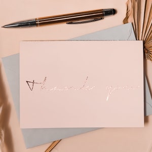 ROSE GOLD FOIL Thank you Cards, Wedding Note Cards Multi Pack, Calligraphy Thank You Note, Bridesmaids Bridal Shower,Wedding Thank You Card image 9