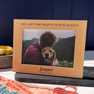 Dog Memorial Gift | Personalised Pet Memorial Photo Frame | Dog Loss Sympathy Gift, In Loving Memory Cat Present, Custom Text Picture Frame