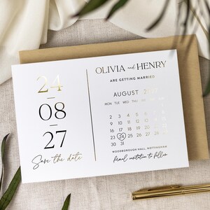 Save the Date Kalender, Luxus Save the Date Karten, Folie Save the Date Hochzeitskarte lädt ein, Minimalistische Hochzeitseinladungen ""Ibiza""