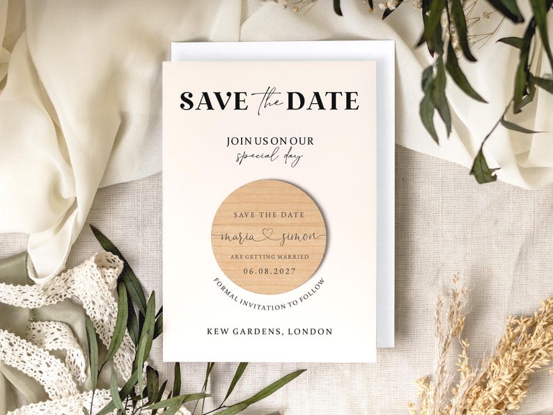 Ímãs de "Reserve a Data" com Cartões | Ímãs de "Reserve a Data" Simples para Casamento | Convites Modernos para "Reserve a Data" ou Recepção | Convites Minimalistas imagem 5