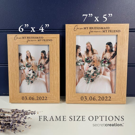 Cornice Portafoto In Legno Per Damigella D'onore – 14,5x20,1 Cm – Regalo Personalizzato Matrimonio