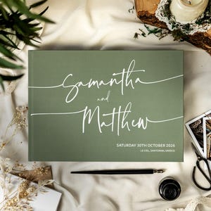 Custom Wedding Guest Book, Engagement and Anniversary Gift For Couple, Wedding Memory Album, Reception Sign In Keepsake, Christmas Gift