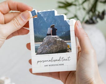 Regalo fotografico personalizzato per anniversario, ricordo di avventura per la coppia, blocco di memoria con testo personalizzato e foto, regalo di viaggio per la coppia, regalo di nozze