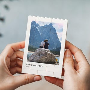 Travel Memory Gift, Personalised Road Trip Photo Block, Adventure Couple Keepsake, Holiday Photo Gift, Custom Wanderlust Memory Present image 8