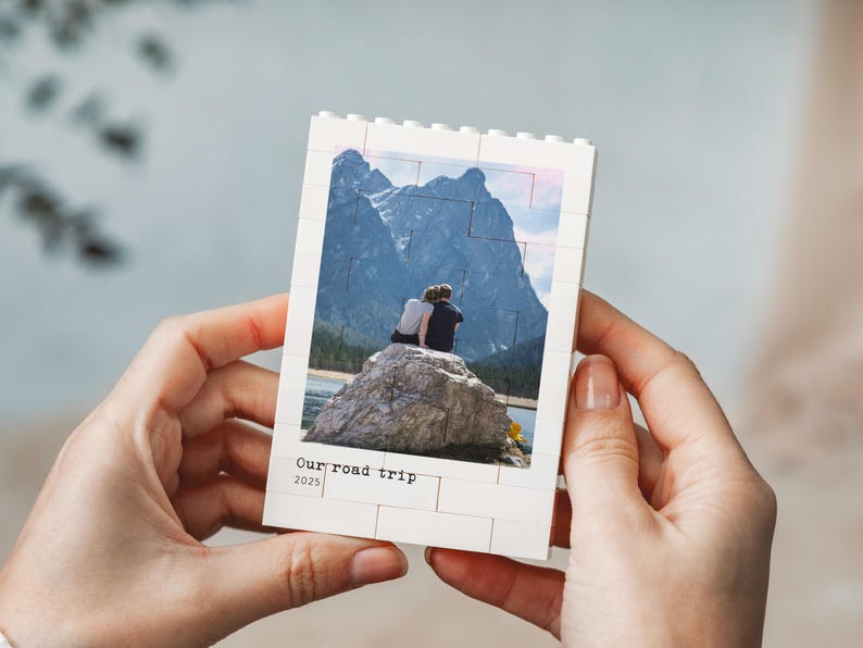 Travel Memory Gift, Personalised Road Trip Photo Block, Adventure Couple Keepsake, Holiday Photo Gift, Custom Wanderlust Memory Present image 8