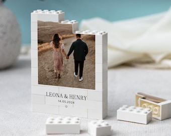 Regalo per anniversario di matrimonio, ricordo fotografico di famiglia, regalo personalizzato per la coppia, regalo romantico per i genitori, blocco fotografico a forma di cuore per la moglie