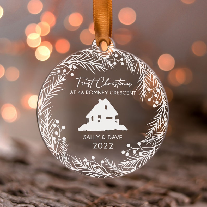 First Christmas New Home Gift Bauble, Personalised In Our First Home Christmas Ornament, First Christmas New House Decoration Couple Gift image 6