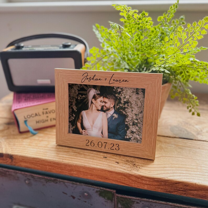 Wedding Gift For Couple | Mr & Mrs Just Married | Just Married Keepsake Photo Frame, Christmas Gifts For The Couple, Bride And Groom Gift image 4