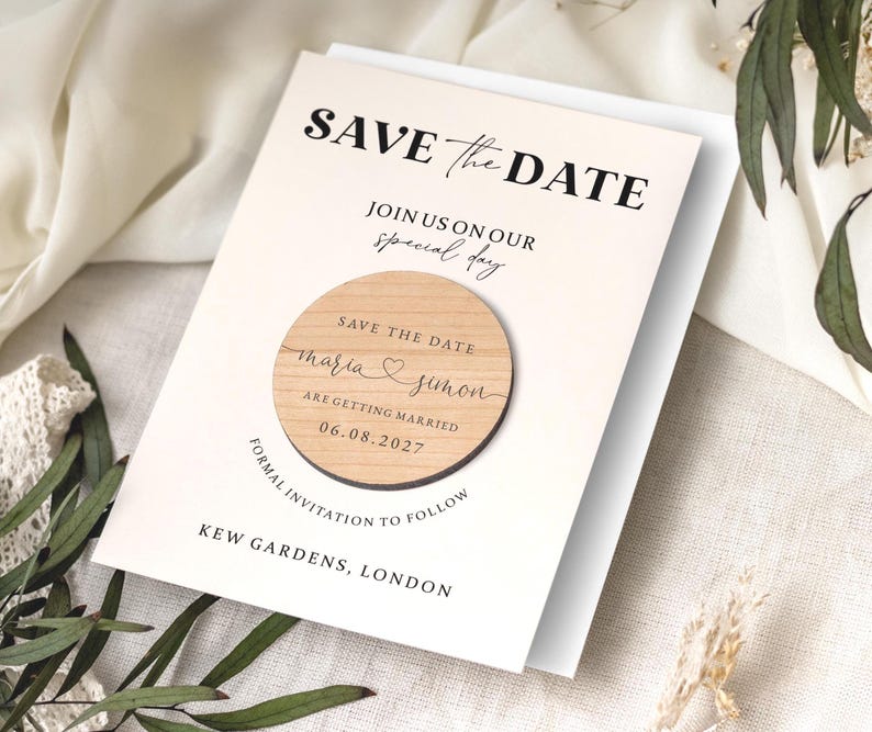 Ímãs de "Reserve a Data" com Cartões | Ímãs de "Reserve a Data" Simples para Casamento | Convites Modernos para "Reserve a Data" ou Recepção | Convites Minimalistas imagem 4