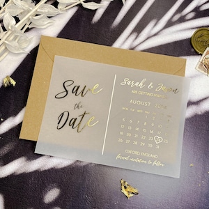 "Foil Save the Date Pergamentkalender, ""Dubai"" Hochzeitseinladung, Hochzeitseinladung, Goldfolie, Roségold, Silberfolie - GRATIS Umschläge ""Dubai"""