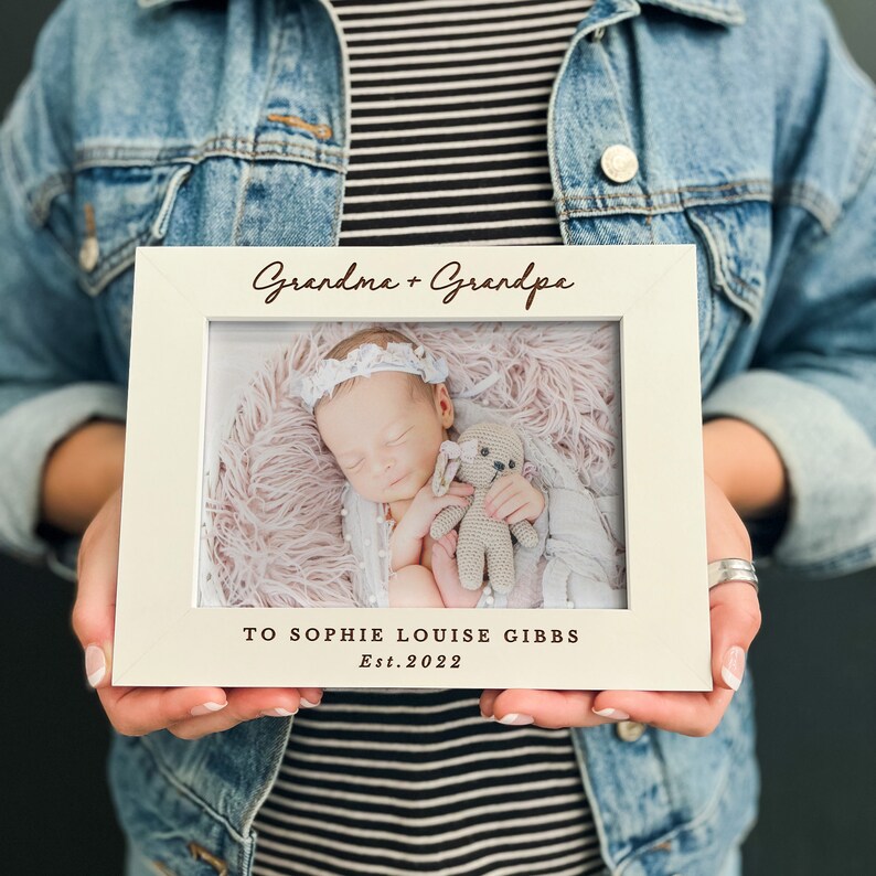 Grandparent Gift, Personalised Gift For New Grandparents, Baby Announcement Photo Frame, Gift For Great Grandma Grandpa Nanny image 5