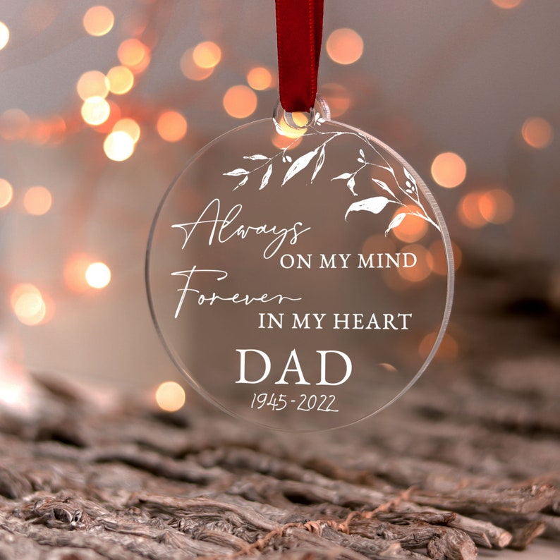 Christmas Memorial Ornament Gift, In Loving Memory Of Personalised Christmas Memorial Bauble, Dad Grandparent Memorial, Remembrance Keepsake image 8