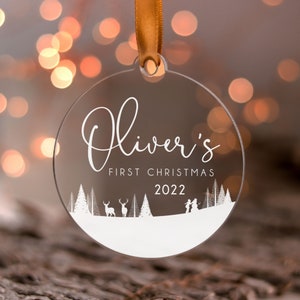 Baby First Christmas Ornaments, My First Christmas Decoration, Custom Baby Christmas Gift, Babys 1st Christmas Bauble Keepsake, 2022 Newborn image 8