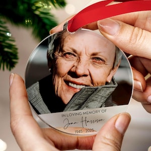 Décoration de Noël photo commémorative en souvenir, boule de Noël personnalisée, cadeau de sympathie, souvenir de Noël, cadeau commémoratif personnalisé