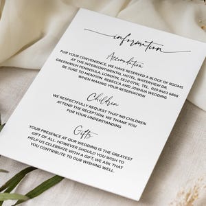 Wedding Information Cards, Wedding Details Card, Wedding Info Card, Wishing Well Card, RSVP Foil Invite Suite "Dubai"
