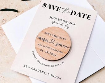Save the Dates Magnet with Cards | Simple Save the Date Wedding Magnets | Modern Save our Date or Evening Invitations | Minimalist Invites