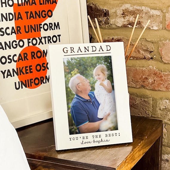 Grandad Gifts, Gift For Grandad From Grandchildren | Personalised Photo Frame, Birthday Gift For Grandparent Grandpa, Custom Frame 4x6 5x7