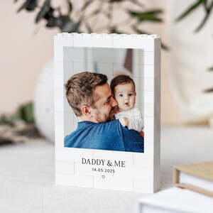 Daddy And Me Photo Keepsake, Personalised Fathers Day Gift, Dad And Baby Keepsake Block, New Dad Birthday Present, Gift For Daddy From Kids image 7