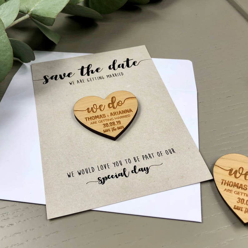 Wedding Invitations Rustic Save The Date Magnets With Cards Etsy