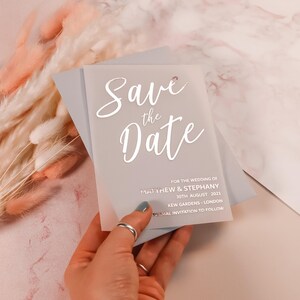 Foil Pergamin Save the Date Karten, Hochzeitseinladung Pergament, Goldfolie lädt ein, Save the Dates - Kostenlose Umschläge "Dubai"