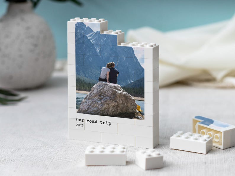 Travel Memory Gift, Personalised Road Trip Photo Block, Adventure Couple Keepsake, Holiday Photo Gift, Custom Wanderlust Memory Present image 10