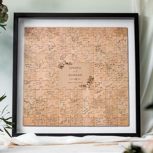 Alternativa al libro degli ospiti per matrimonio / Libro degli ospiti puzzle, libro degli ospiti puzzle personalizzato, decorazioni rustiche per il tavolo del matrimonio, libro degli ospiti in legno, puzzle personalizzato