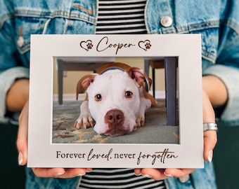 Personalised Dog Memorial Gift Photo Keepsake | Pet Loss Sympathy Frame | Cat Memorial Gifts, Dog Paw Prints, Christmas In Loving Memory,