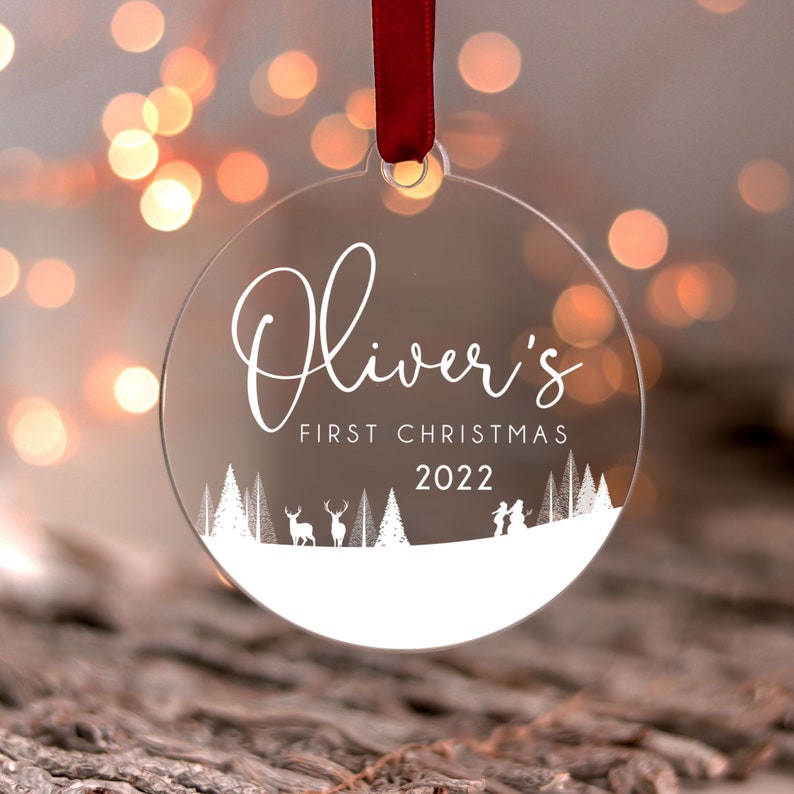 Baby First Christmas Ornaments, My First Christmas Decoration, Custom Baby Christmas Gift, Babys 1st Christmas Bauble Keepsake, 2022 Newborn image 7