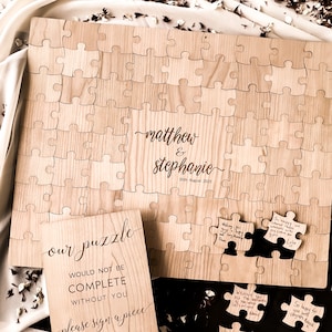 Wedding Guest Book Alternative | Puzzle Guest Book, Custom Jigsaw Guestbook, Rustic Wedding Décor, Unique Guest Book, Personalised Puzzle