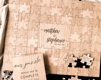 Wedding Guest Book Alternative | Puzzle Guest Book, Custom Jigsaw Guestbook, Rustic Wedding Décor, Unique Guest Book, Personalised Puzzle