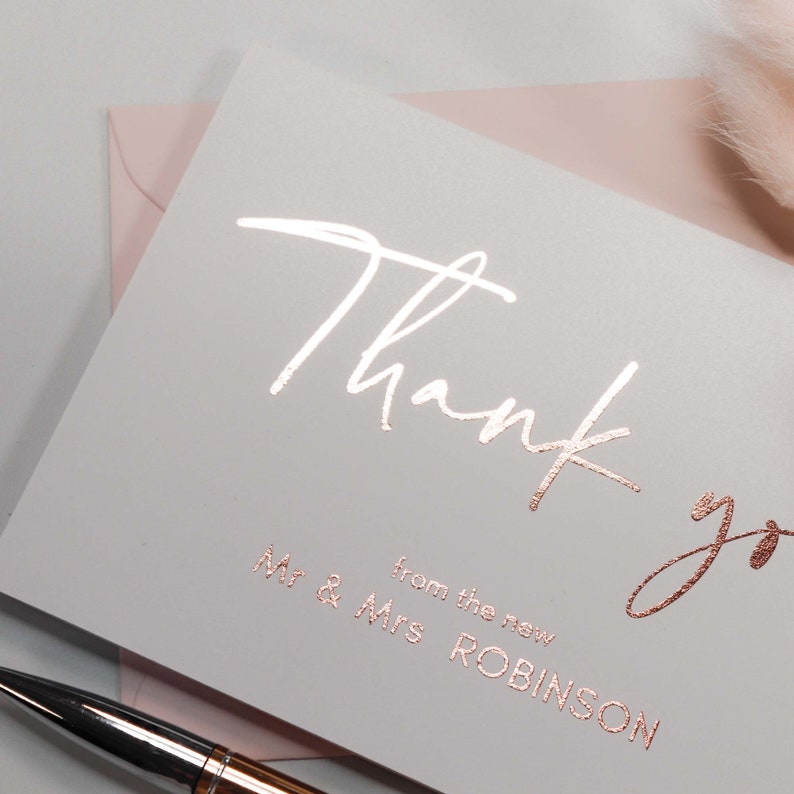 ROSE GOLD FOIL Thank You Cards Wedding Note Card Multi Pack Etsy