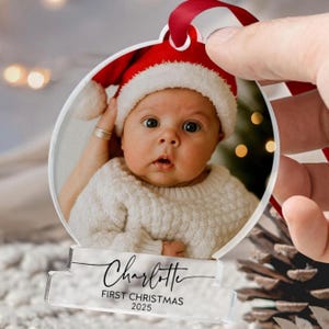 Baby First Christmas Ornaments, Baby&#39;s 1st Christmas Bauble Decorations, Personalized Ornament Giff, Newborn Baby Family 2025, First Baubles
