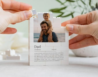 Papa Definition Geschenk, personalisierte Vater Foto Andenken Block, Vatertagsgeschenk, Bester Papa Geburtstagsgeschenk, Wörterbuch Papa Foto Anzeige
