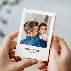 Daddy And Me Photo Keepsake, Personalised Fathers Day Gift, Dad And Baby Keepsake Block, New Dad Birthday Present, Gift For Daddy From Kids image 8