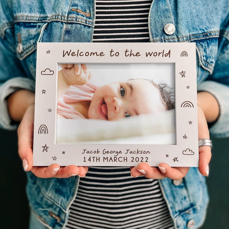 Personalized Baby Photo Frame | Engraved Newborn Gift - Etsy UK