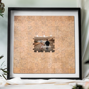 Wedding Guest Book Alternative, Puzzle Guest Book, Rustic Wedding Decor, Alternative Wood Wedding Guestbook Sign, Custom Guest Book Jigsaw
