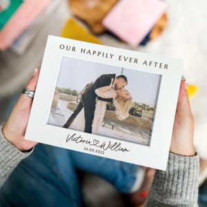 Personalized Wedding Photo Frame, Engraved Anniversary Gift