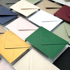 Luxury Envelopes C6, 5x7 or C5 in 12 Different Colours, Wedding Invitations Invites, Save the Dates RSVP Envelopes, Free Foil Stickers image 5