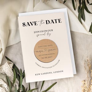 Ímãs de "Reserve a Data" com Cartões | Ímãs de "Reserve a Data" Simples para Casamento | Convites Modernos para "Reserve a Data" ou Recepção | Convites Minimalistas imagem 3