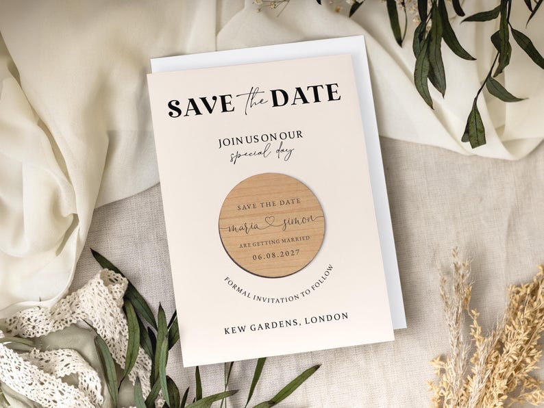 Ímãs de "Reserve a Data" com Cartões | Ímãs de "Reserve a Data" Simples para Casamento | Convites Modernos para "Reserve a Data" ou Recepção | Convites Minimalistas imagem 3