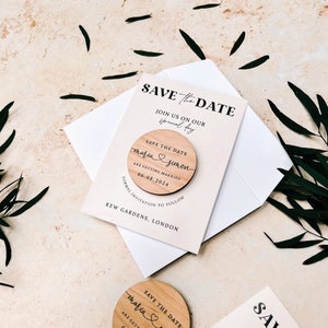 Save the Dates Magnet with Cards Simple Save the Date Wedding Magnets Modern Save out Date or Evening Invitations Minimalist Invites image 10