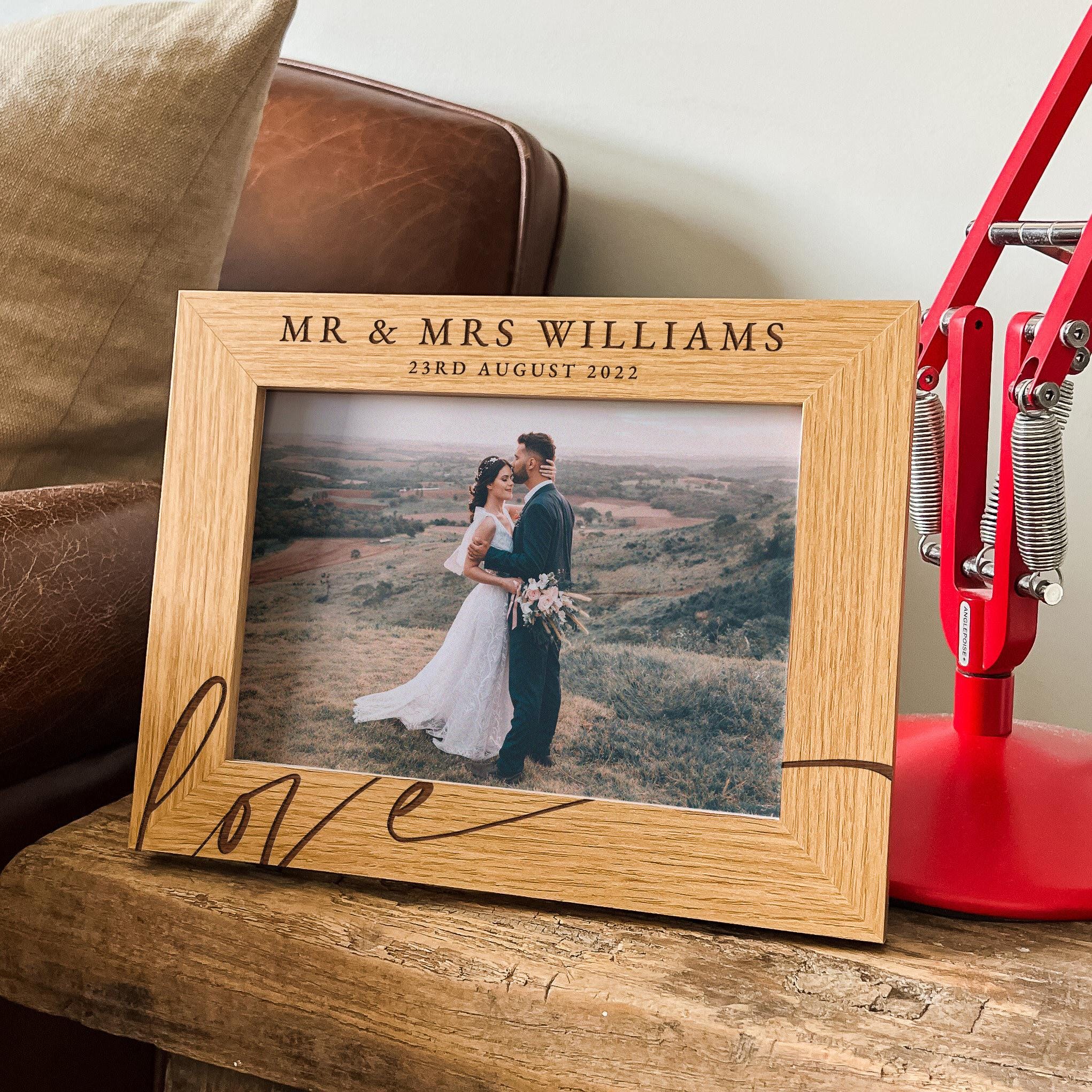 Decorazione Per Matrimonio Mr E Mrs In Legno, Cornice Per Foto A Forma Di Cuore, Per Tavolo Nozze E Anniversari