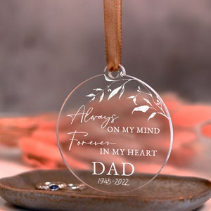 Christmas Memorial Ornament Gift, In Loving Memory Of Personalised Christmas Memorial Bauble, Dad Grandparent Memorial, Remembrance Keepsake image 5