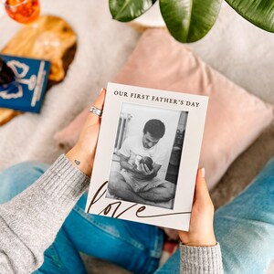 Personalisierter unser erster Vatertags-Fotorahmen | Ideales Vatertagsgeschenk für neuen Vater | Erstes Mal Papa Geschenk | Geschenk von Sohn oder Tochter