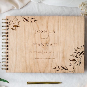 Custom Wedding Guest Book Alternative, Rustic Wood Guestbook, Guest Book Wedding, Personalised Wooden Gift, Photo Album Scrapbook & Planner
