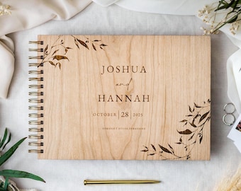 Custom Wedding Guest Book Alternative, Rustic Wood Guestbook, Guest Book Wedding, Personalised Wooden Gift, Photo Album Scrapbook & Planner
