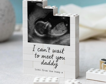 Regalo per papà dal pancione, Blocco fotografico "Non vedo l'ora di conoscerti papà", Regalo per neo papà in gravidanza, Festa del papà dal pancione, Ricordo dell'ecografia del bambino