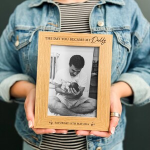 Der Tag an dem du mein Vater wurdest | Personalisierter Fotorahmen | Beste Geschenkidee für Papa, Geburtstagsgeschenke | Glücklicher Vatertag Daddy Bday Geschenk