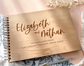 Wedding Guest Book Alternative - Personalised Wooden Guestbook, Unique Wedding Planner Gift, Rustic Wedding Décor, Photo Album, Scrapbook