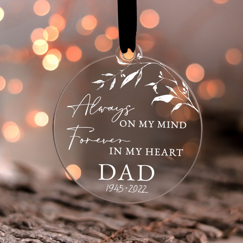 Christmas Memorial Ornament Gift, In Loving Memory Of Personalised Christmas Memorial Bauble, Dad Grandparent Memorial, Remembrance Keepsake image 1